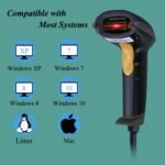 WoneNice USB Laser Barcode Scanner Wired Handheld Bar Code Scanner Reader Black
