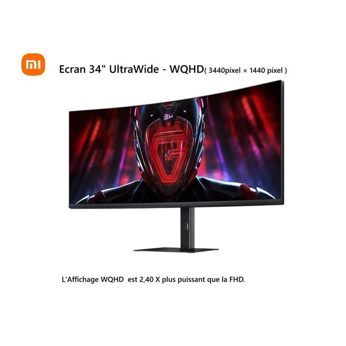 Xiaomi Redmi Moniteur Incurvé Professionnel & Gaming - UltraWide 34" - 180 Hz ( Résolution WQHD 3440 × 1440 )